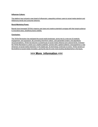 TikTok Revolution | PDF | Social Networking | Internet