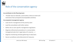 12
Role of the conservation agency
As contributor to the Planning team:
• Provide input to rationale, conservation criteri...