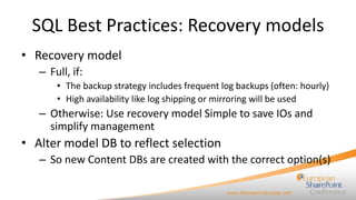 SQL Server and SharePoint - Best Practices presented by Steffen Krause ...