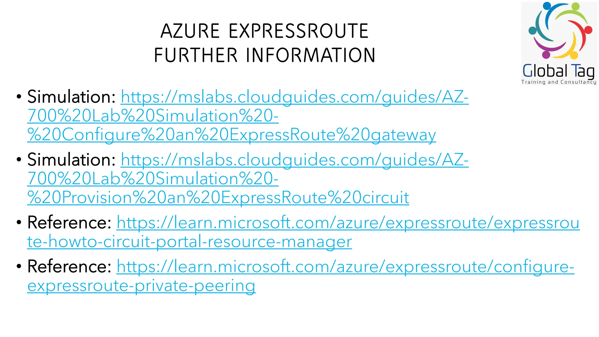 AZURE EXPRESSROUTE
FURTHER INFORMATION
• Simulation: https://mslabs.cloudguides.com/guides/AZ-
700%20Lab%20Simulation%20-
%20Configure%20an%20ExpressRoute%20gateway
• Simulation: https://mslabs.cloudguides.com/guides/AZ-
700%20Lab%20Simulation%20-
%20Provision%20an%20ExpressRoute%20circuit
• Reference: https://learn.microsoft.com/azure/expressroute/expressrou
te-howto-circuit-portal-resource-manager
• Reference: https://learn.microsoft.com/azure/expressroute/configure-
expressroute-private-peering
 