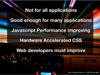 Yahoo!’s 14 Performance Rules (Now 34!)

1. Make Fewer HTTP Requests                          8. Make JavaScript and CSS E...