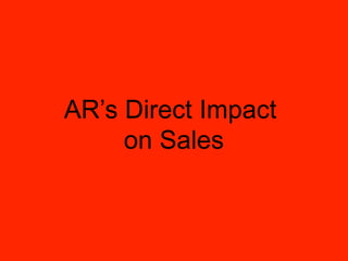AR’s Direct Impact
     on Sales
 