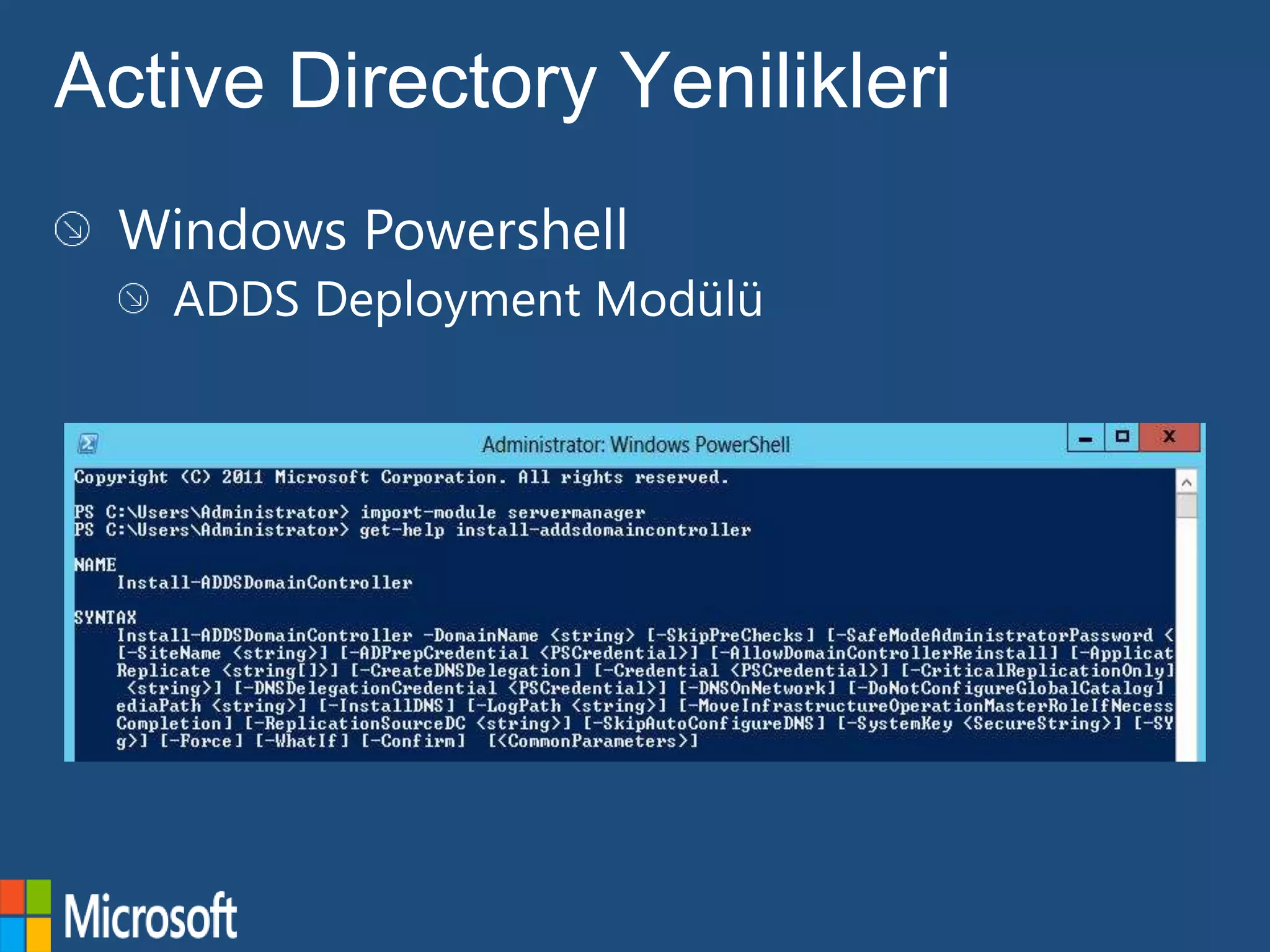 Active Directory Yenilikleri
 