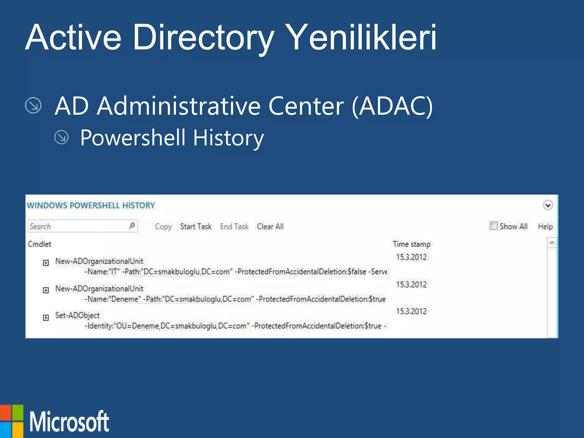 Active Directory Yenilikleri
 