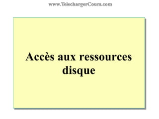 Accès aux ressources
disque
 