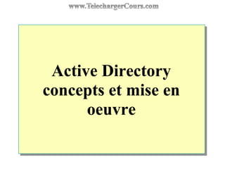Active Directory
concepts et mise en
oeuvre
 