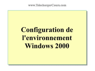 Configuration de
l'environnement
Windows 2000
 