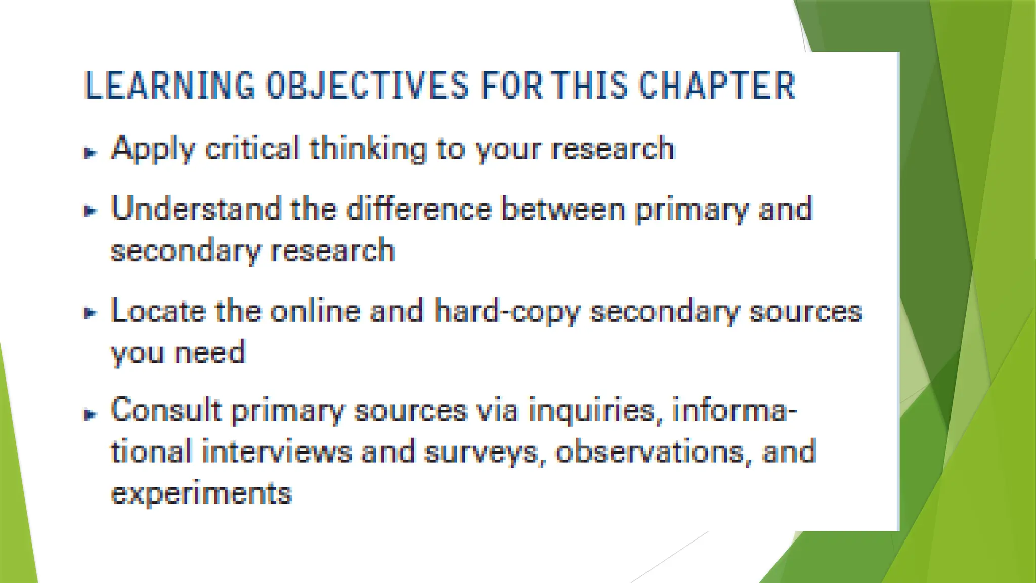 Learning Objectives
 