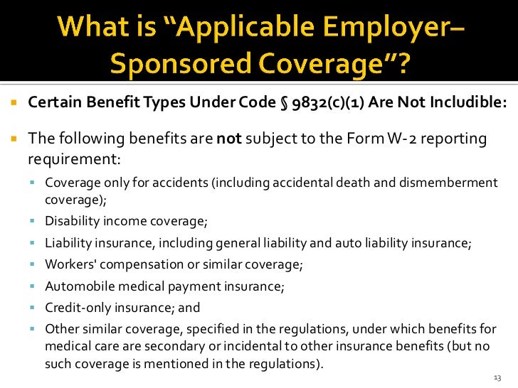 W 2 Reporting Cost Of Employer Sponsored Health Coverage