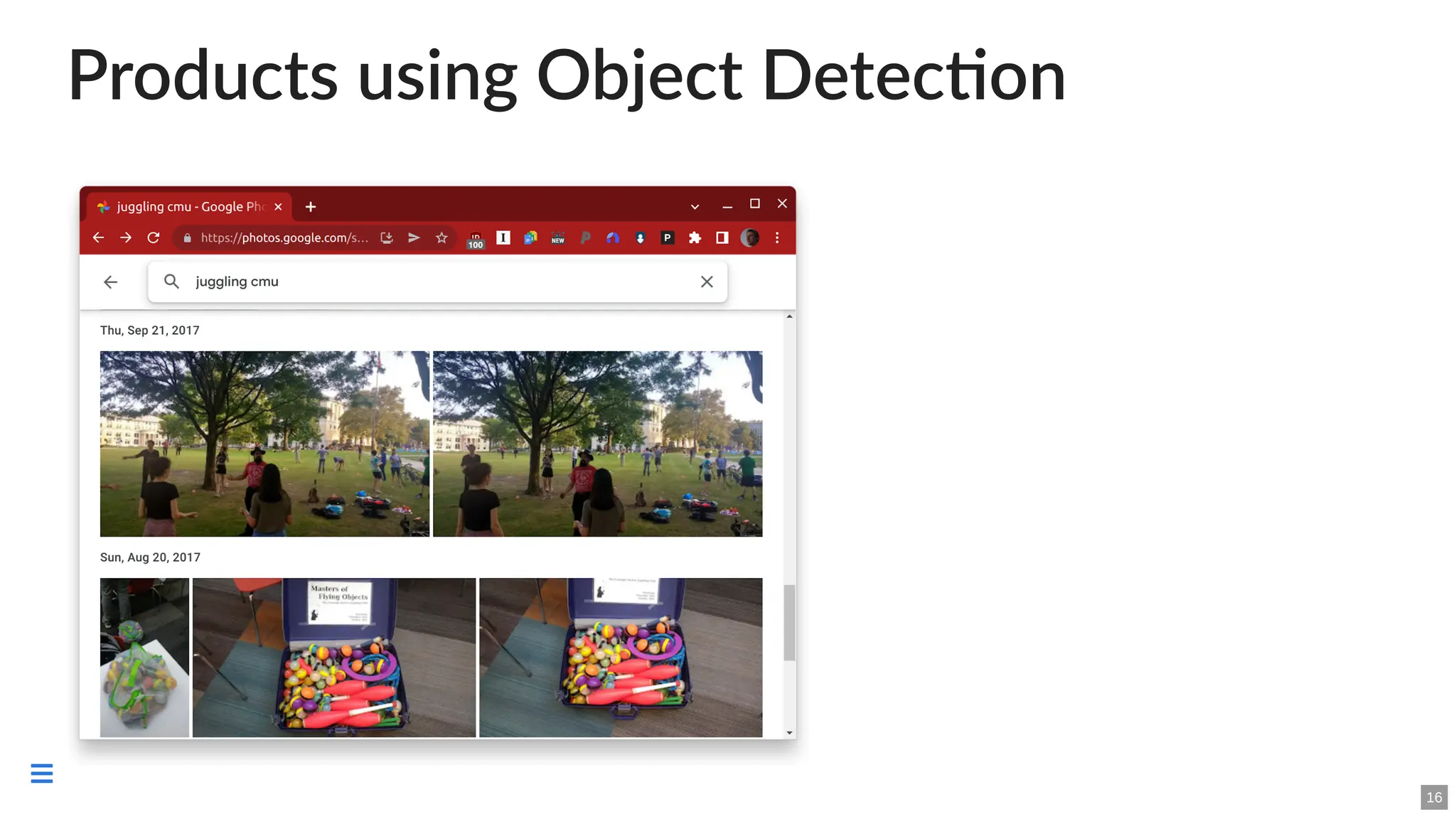 Products using Object Detection
16

 