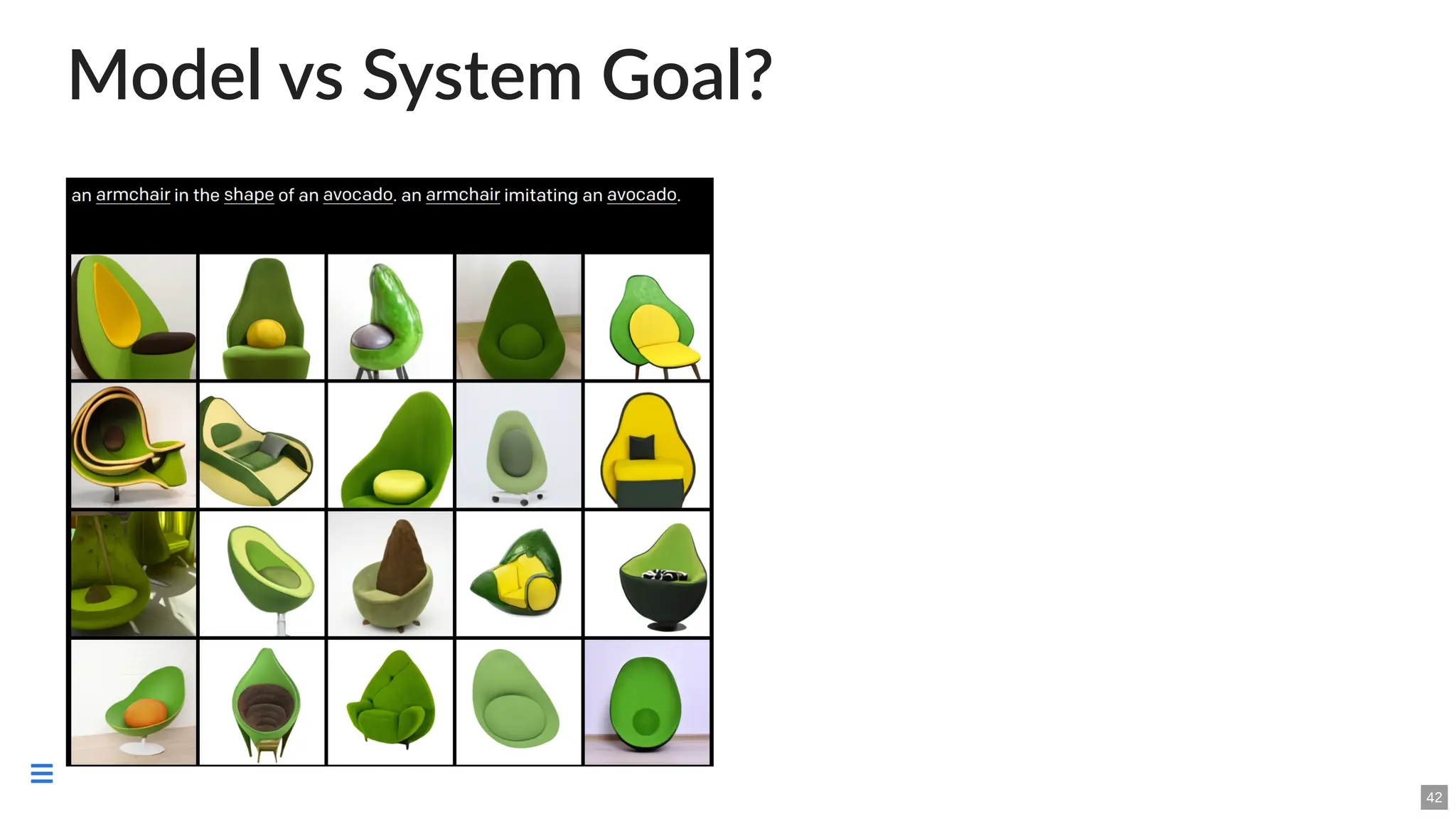 Model vs System Goal?
42

 