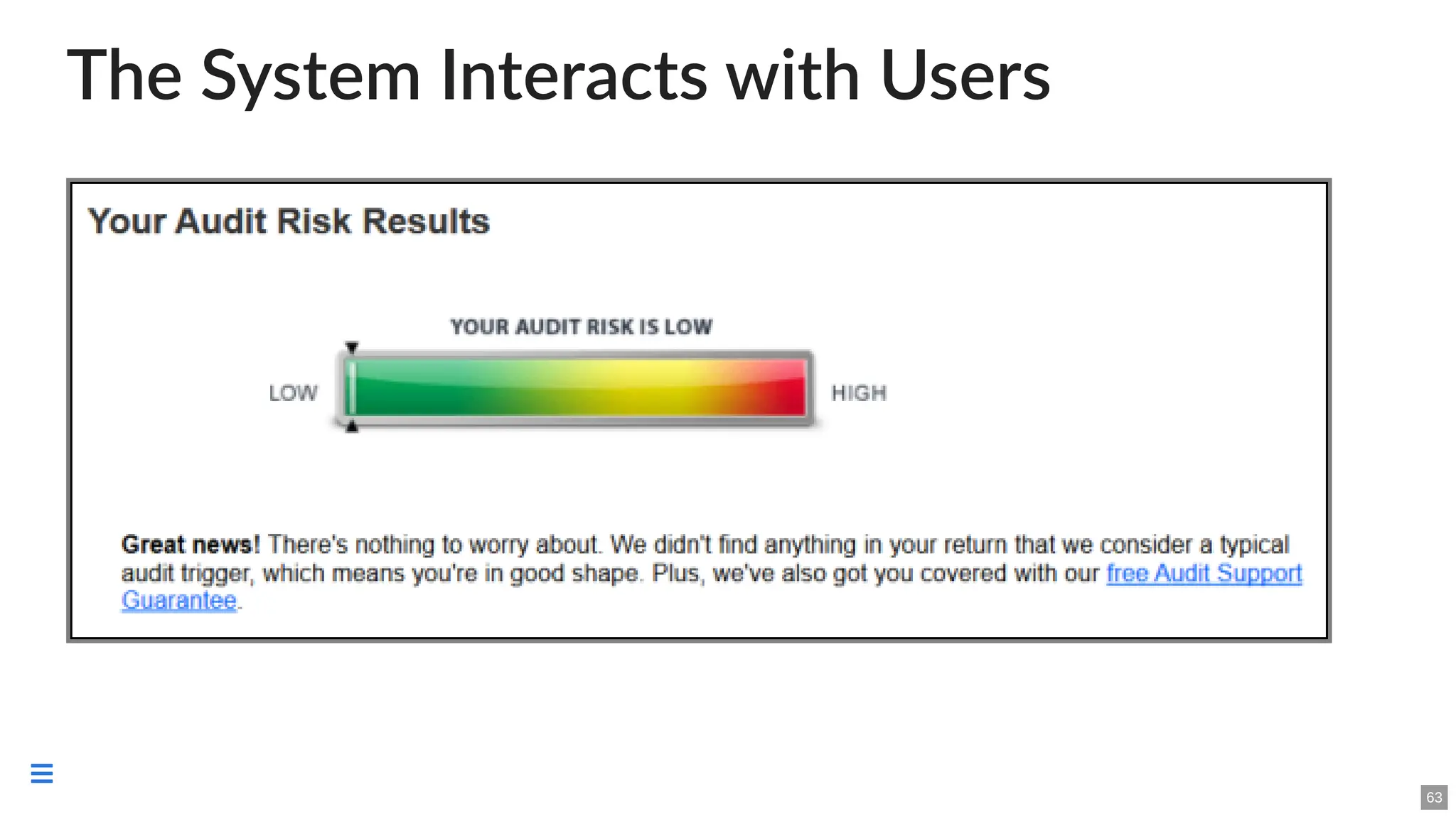 The System Interacts with Users
63

 