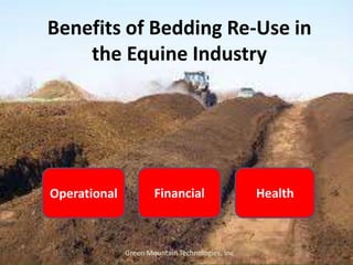 Benefits of Bedding Re-Use in
    the Equine Industry




Operational           Financial                  Health



     ...