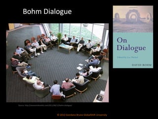 Bohm Dialogue © 2012 Giordano Bruno GlobalShift University Source: http://steveomohundro.com/2011/08/11/bohm-dialogue/ 