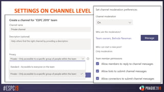 SETTINGS ON CHANNEL LEVEL
 