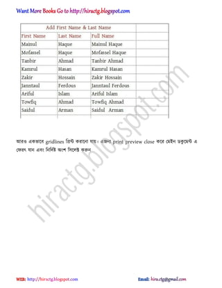 অর঑ একভাক্ব gridlines টিন্ট করাক্না যায়। এজনয print preview close কক্র পমআন র্কু ক্মন্ট এ
পফরৎ যান এবং টনটেণষ্ট ঄ংল ট঴ক্঱ক্ট করুন
hiractg.blogspot.com
 