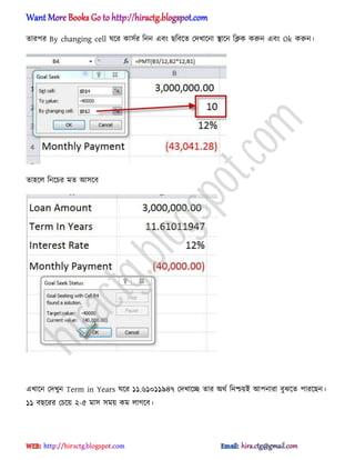 োরপর By changing cell ঘক্র কা঴ণর টনন এবং ছটবক্ে পেখাক্না িাক্ন টিক করুন এবং Ok করুন।
ো঵ক্঱ টনক্চর মে অ঴ক্ব
এখাক্ন পেখুন Term in Years ঘক্র ১১.৬১০১১৯৪৭ পেখাক্ে োর ঄র্ণ টনশ্চয়আ অপনারা বুঝক্ে পারক্ছন।
১১ বছক্রর পচক্য় ২-৫ মা঴ ঴ময় কম ঱াগক্ব।
hiractg.blogspot.com
 