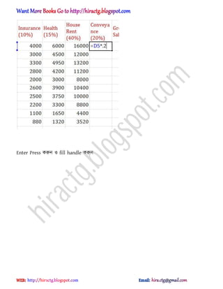 Enter Press করুন ঑ fill handle করুন
hiractg.blogspot.com
 