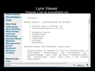 Lynx Viewer Testando o site da AcessoDigital.net 