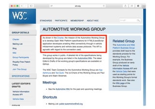 03/11/15 17:05
03/11/15 17:07
W3C/DFKI Automotive Workshop 2015
 