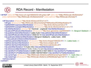 RDA Record - Manifestation 