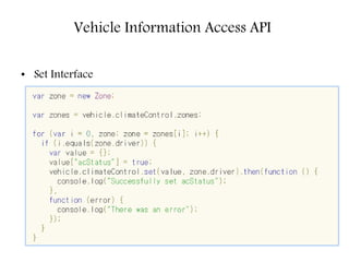 • Set Interface
Vehicle Information Access API
 