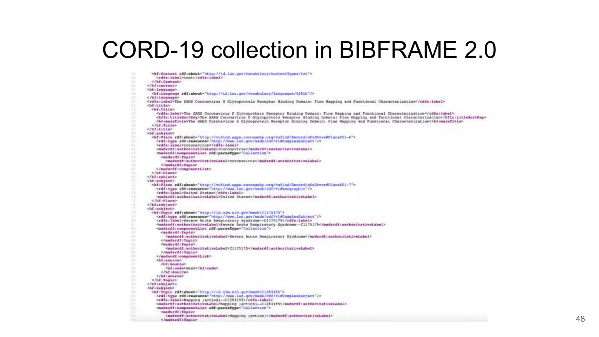 CORD-19 collection in BIBFRAME 2.0
48
 