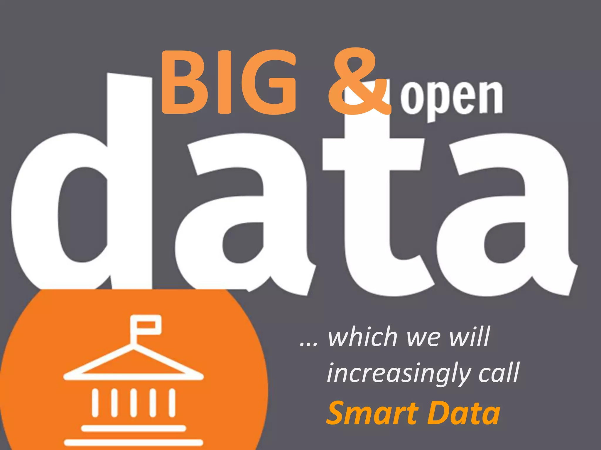 BIG & 
… which we will 
increasingly call 
Smart Data 
 
