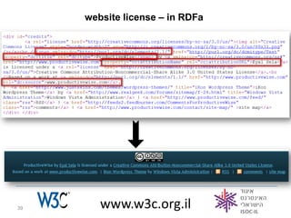 website license – in RDFa




39      www.w3c.org.il
 