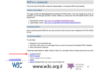 j.mp/w3clet


              www.w3c.org.il   40
 