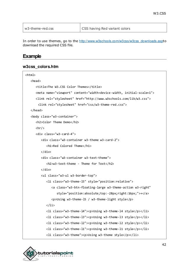 W3css Tutorial