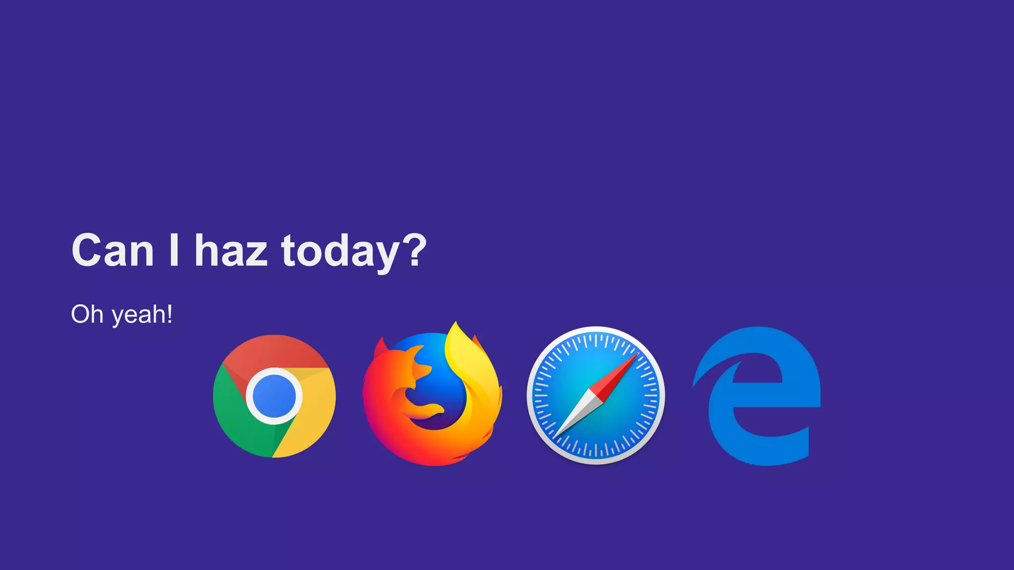 Can I haz today?
Oh yeah!
 