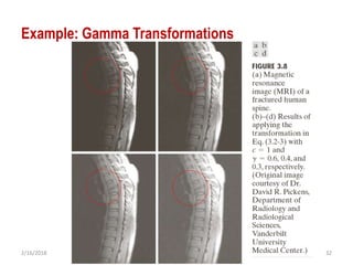 2/16/2018 32
Example: Gamma Transformations
 