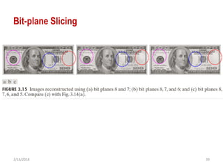 2/16/2018 39
Bit-plane Slicing
 