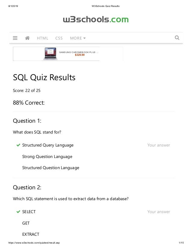 W3schools sql