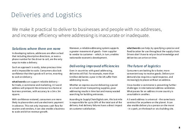 what3words brochure | Logistics Slide 8