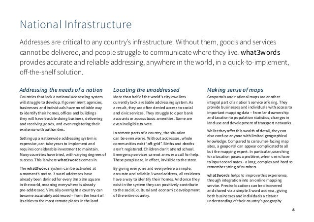 what3words brochure | National Infrastucture Slide 9