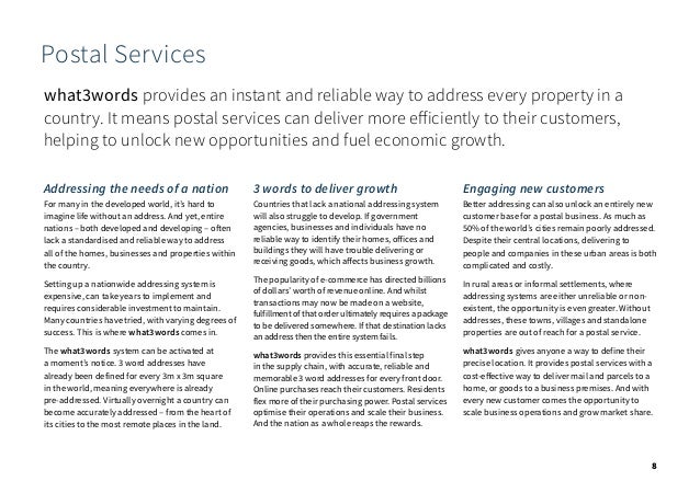 what3words brochure | Postal Services Slide 8