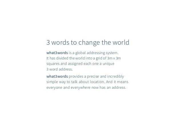 what3words brochure | Navigation Slide 3