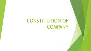 CONSTITUTION OF
COMPANY
 