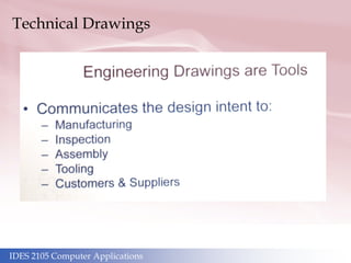IDES 2105 Computer Applications
Technical Drawings
 