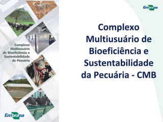Complexo
Multiusuário de
Bioeficiência e
Sustentabilidade
da Pecuária - CMB
 
