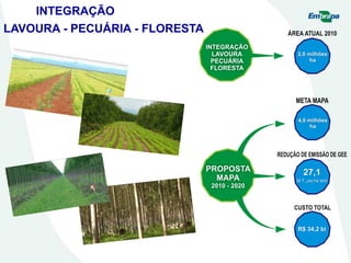 INTEGRAÇÃO
LAVOURA - PECUÁRIA - FLORESTA
 