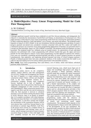 A Multi-Objective Fuzzy Linear Programming Model for Cash Flow ...