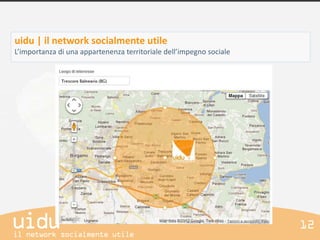 uidu | il network socialmente utile
L’importanza di una appartenenza territoriale dell’impegno sociale
 