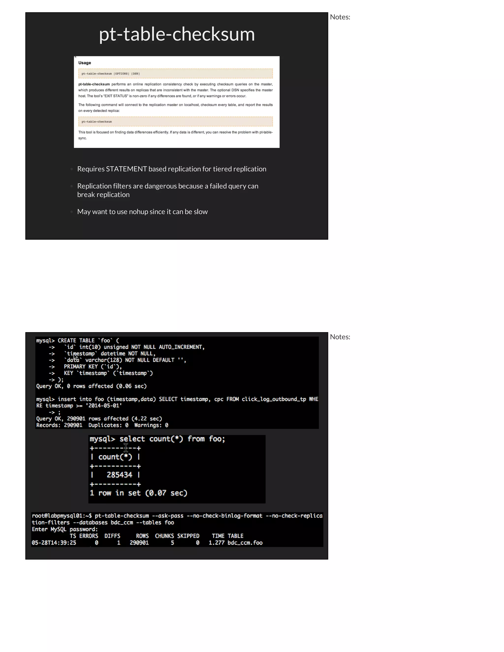 pt-online-schema-change
-- dry-run and --execute mutually exclusive
Use nohup with -- password `cat /tmp/pass`
Tune --max-lag and --max load for busy systems
Example:
nohup pt-online-schema-change --dry-run 
--alter 'CHANGE `foo` 
`foo` varchar(24) COLLATE 'latin1_bin' NULL AFTER `bar`' 
--password `cat /tmp/pass` --print --nocheck-replication-filters 
--max-load "Threads_connected:60,Threads_running:20" 
D=your_db,t=really_big_table &
Notes:
Notes:
 