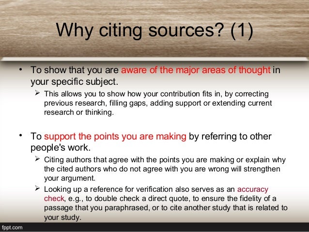 Overview of Citing Sources
