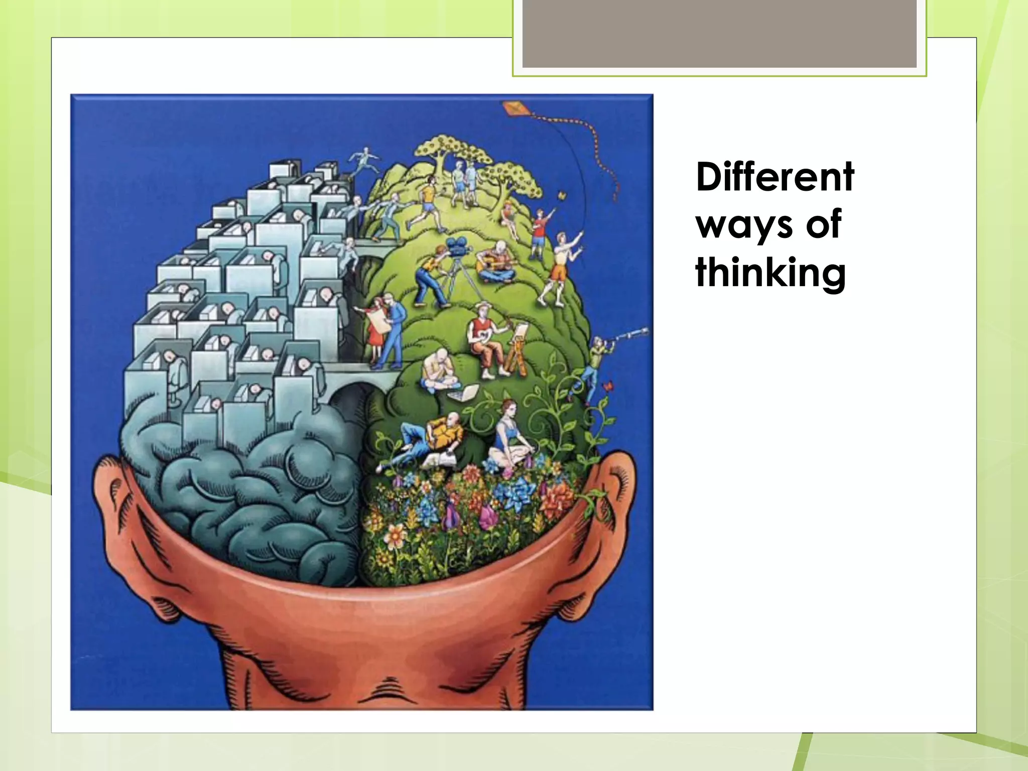 Different
ways of
thinking