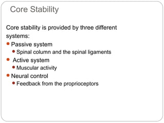 Core Stability Overview W5 posture and core stability | PPT