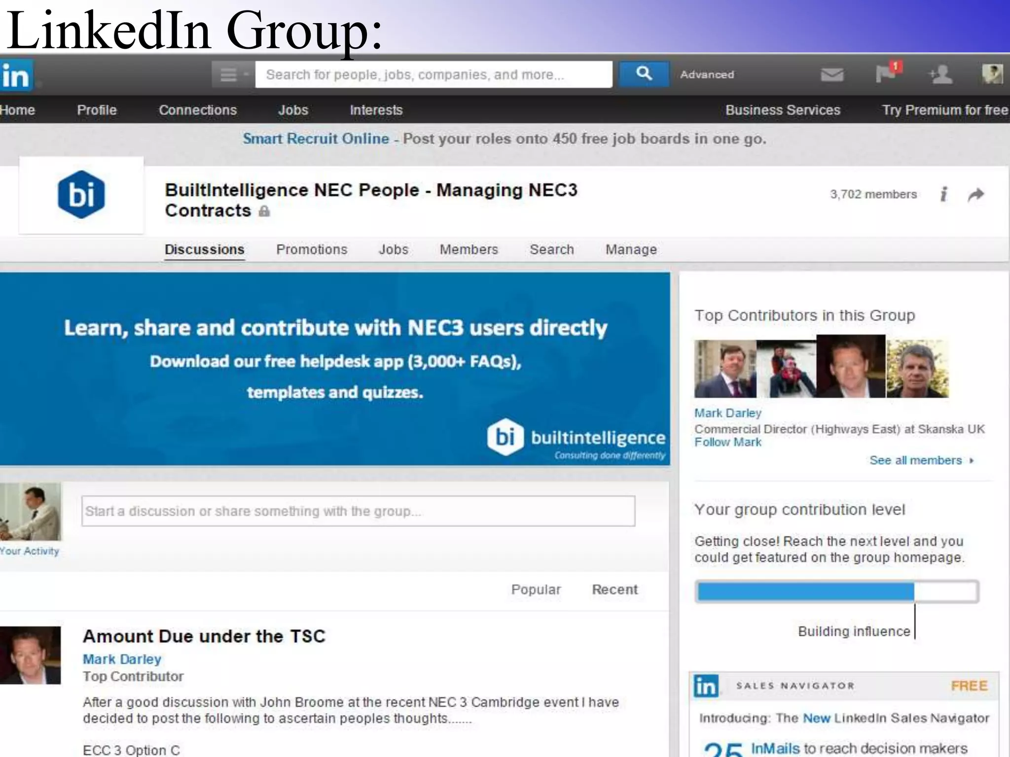 LinkedIn Group:
 